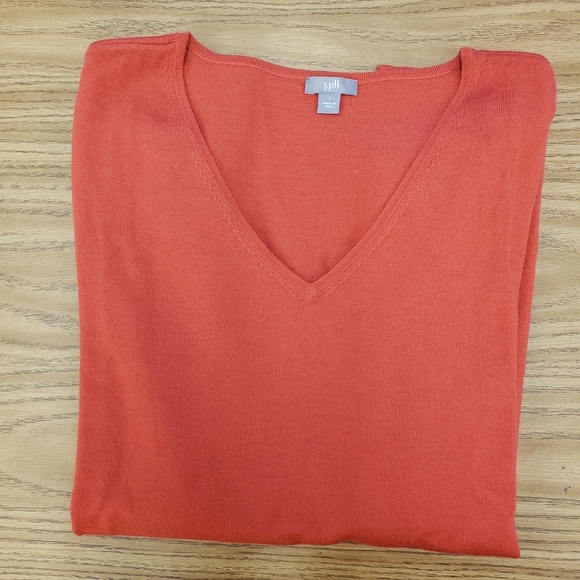 J. Jill Merino Wool Sweater V Neck Size L - Picture 1 of 9